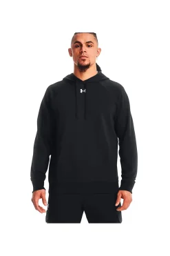 Felpa Nera Con Cappuccio Under Armour Rival Fleece Hoodie