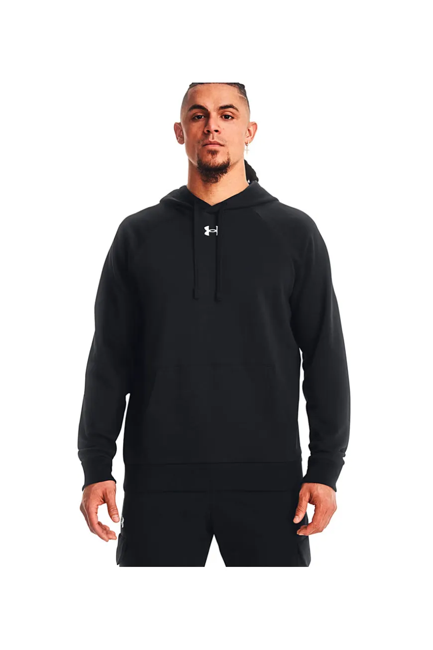 Felpa Nera Con Cappuccio Under Armour Rival Fleece Hoodie