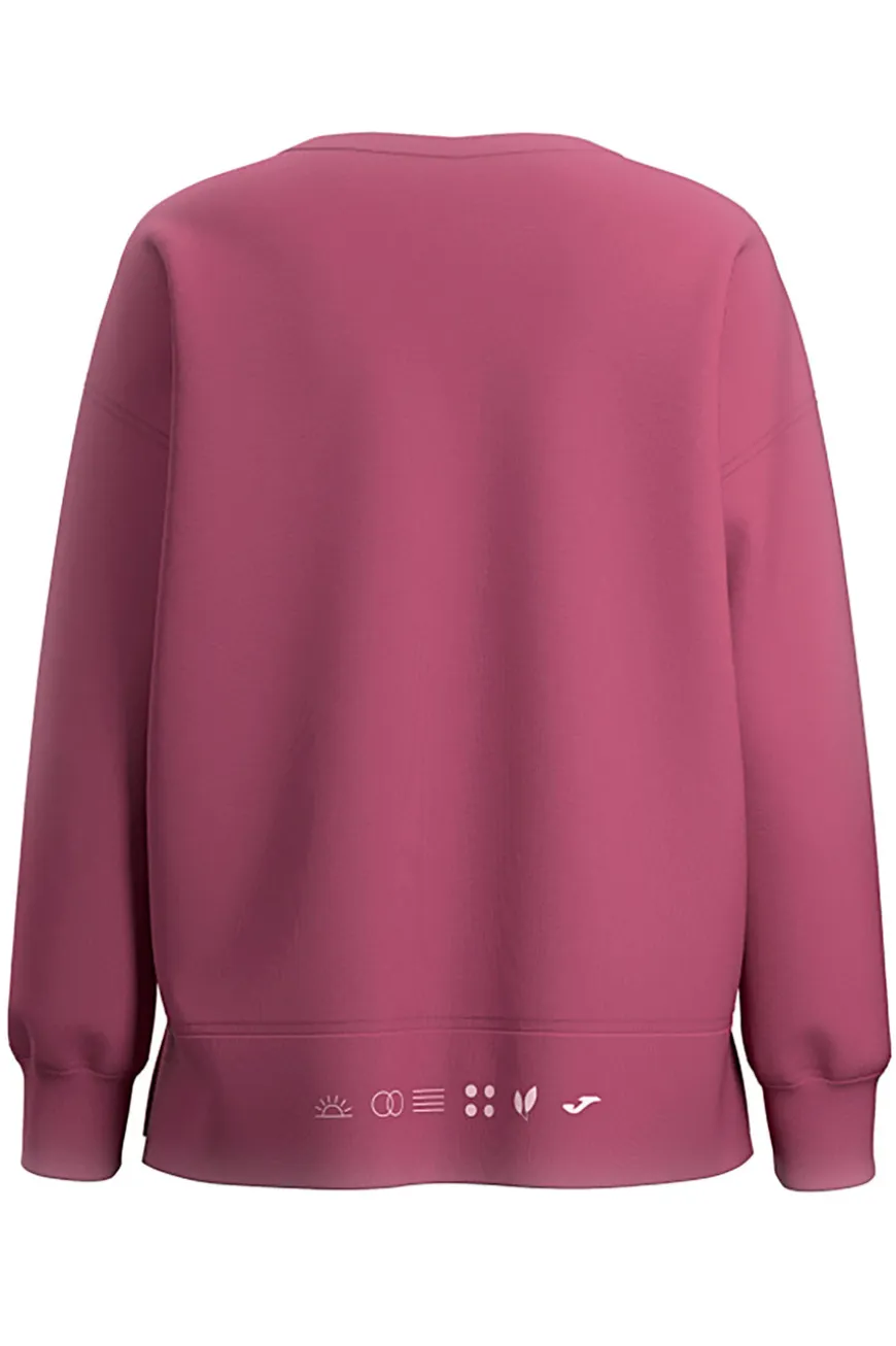 Felpa rosa crop con maniche raglan e stampa gommata Joma Breath Sweatshirt