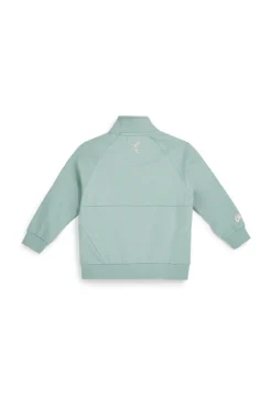 Felpa verde con zip e stampa floreale Pitt kids PT-G-F-9006