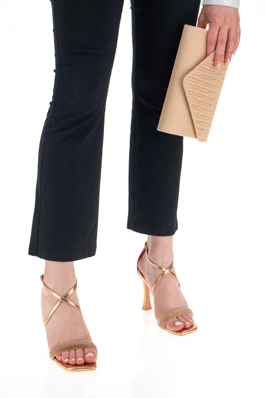 First Lady 24 RoseGold-Sandalen mit Absatz