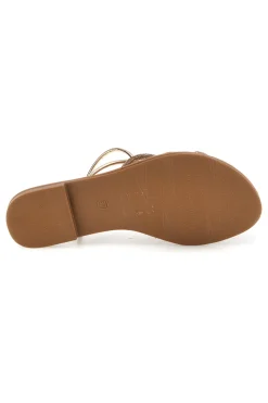 Flache Sandalen aus Platin mit Strasssteinen Mon dieu PRE9350
