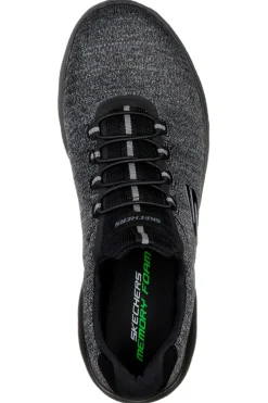Forton Skechers Memory Foam Summits Schwarze Slip-On-Sneaker