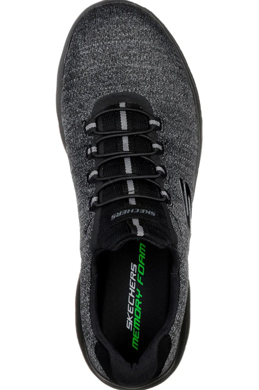 Forton Skechers Memory Foam Summits Schwarze Slip-On-Sneaker