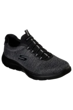 Forton Skechers Memory Foam Summits Schwarze Slip-On-Sneaker