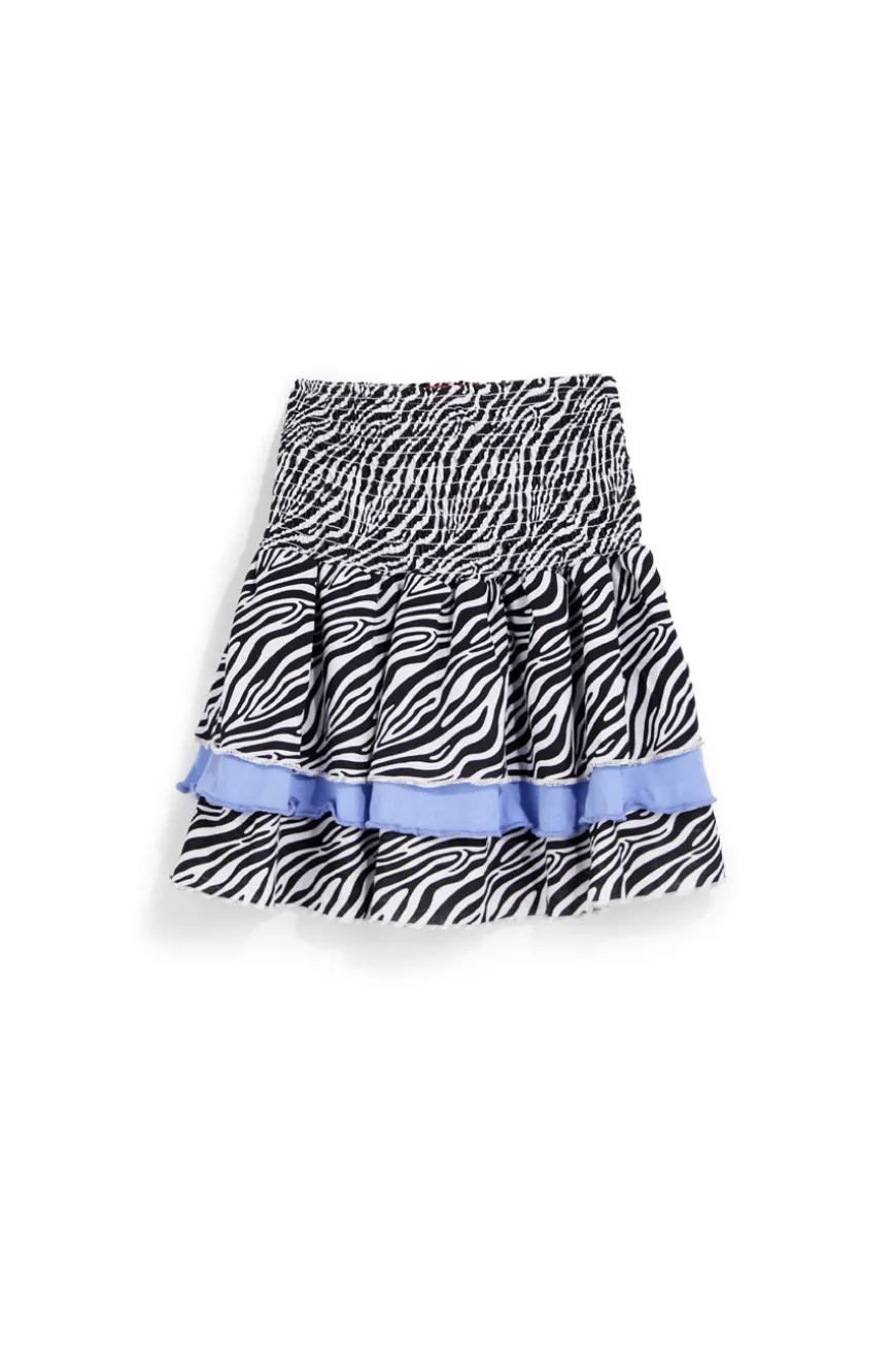 Gonna bianca e nera con stampa animalier Pitt kids PT-G-SK-9040