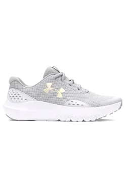 Graue Mesh-Turnschuhe für Damen Under Armour GGS Surge 4