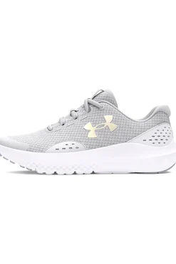 Graue Mesh-Turnschuhe für Damen Under Armour GGS Surge 4