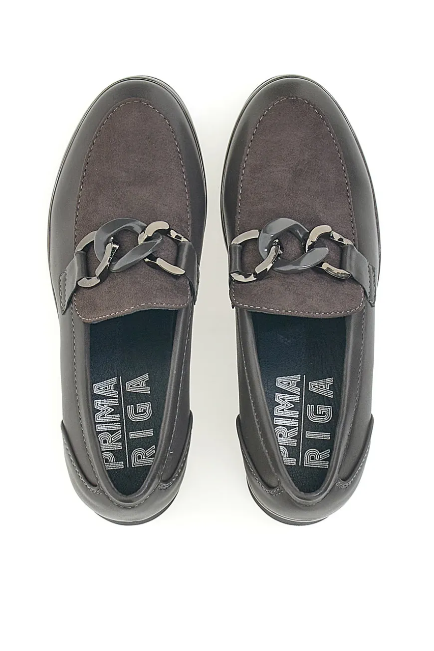 Graue Slipper mit Prima Riga-Plattform 2Y32225