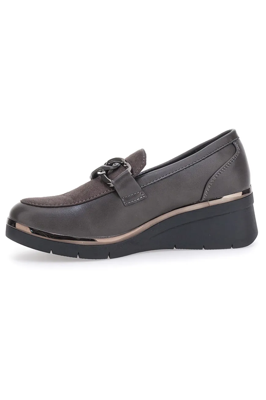 Graue Slipper mit Prima Riga-Plattform 2Y32225