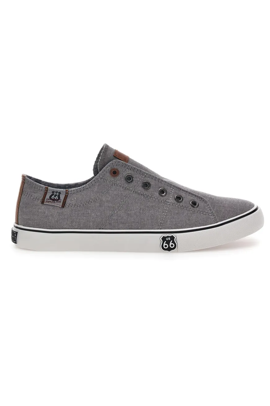 Graue Sneakers ohne Schnürsenkel Route 66 01007