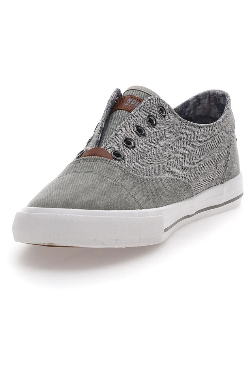 Graue Sneakers ohne Schnürsenkel Route 66 01819