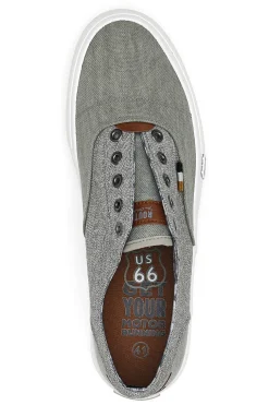 Graue Sneakers ohne Schnürsenkel Route 66 01819