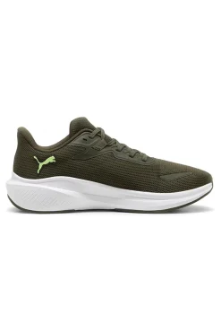 Grüne Laufschuhe mit weißer Sohle Puma Skyrocket Lite