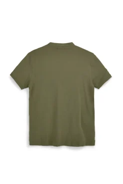 Grünes koreanisches Hals-T-Shirt mit Knöpfen Pittarello Tierra NBY3032