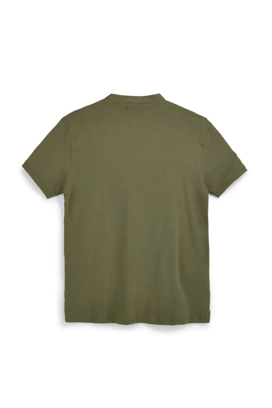 Grünes koreanisches Hals-T-Shirt mit Knöpfen Pittarello Tierra NBY3032