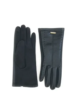 Guanti neri eleganti effetto pelle touch screen Biagiotti LB25W910-20