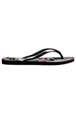 Havaianas Slim Floral Schwarz-Rosa Flip-Flops