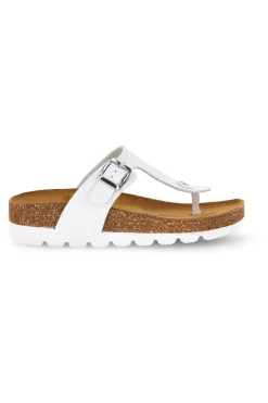 Infradito bianche con sottopiede in vera pelle Pittarello Bio 335P2177SR