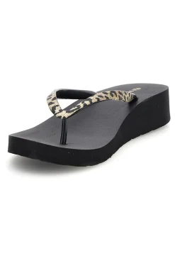 Infradito nera con dettaglio animalier Superga S24T203