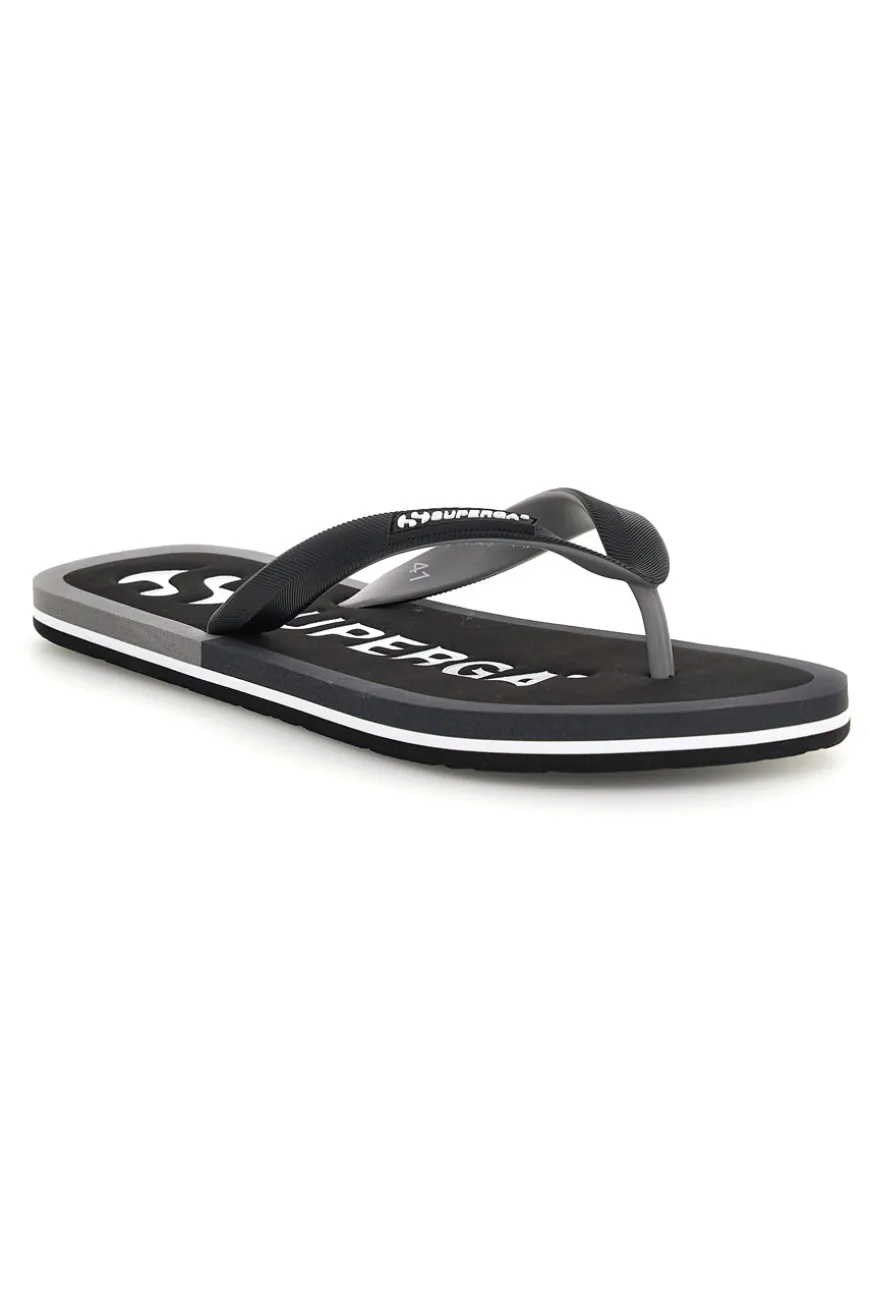 Infradito nere con logo Superga S24T189