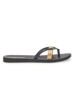 Infradito nere e oro con doppia fascia Ipanema IP81805