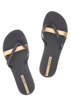 Infradito nere e oro con doppia fascia Ipanema IP81805