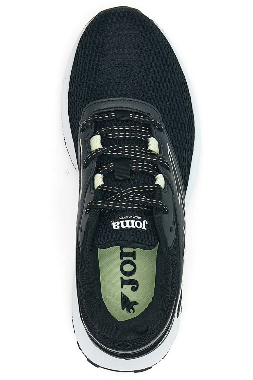 Joma Meta Lady 2501 Schwarze Mesh-Laufschuhe mit weißer Sohle