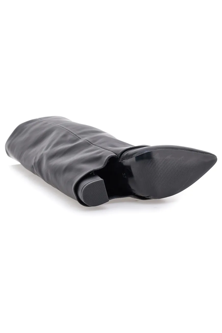 Le Havre Paris C217252 Schwarze Stiefel mit spitzem Blockabsatz