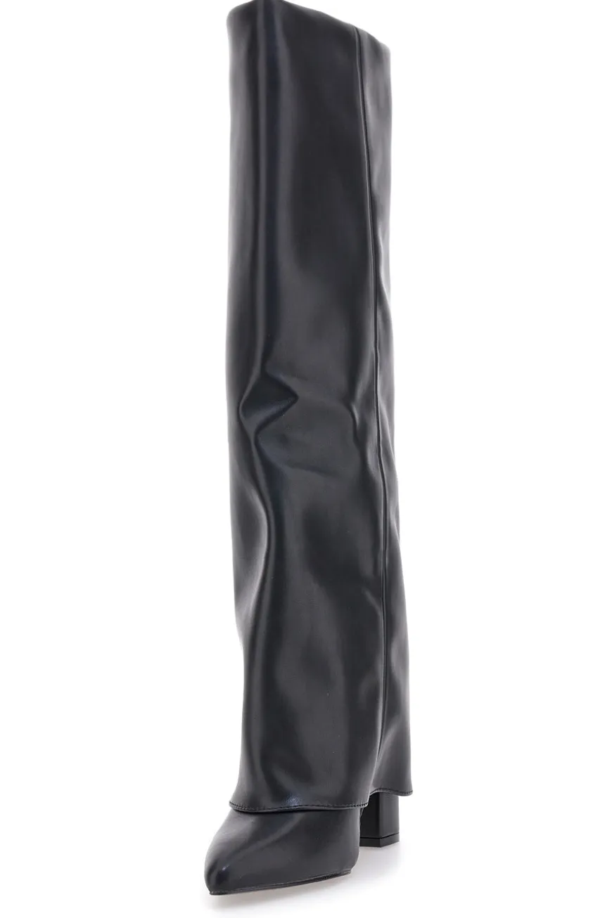 Le Havre Paris C217252 Schwarze Stiefel mit spitzem Blockabsatz