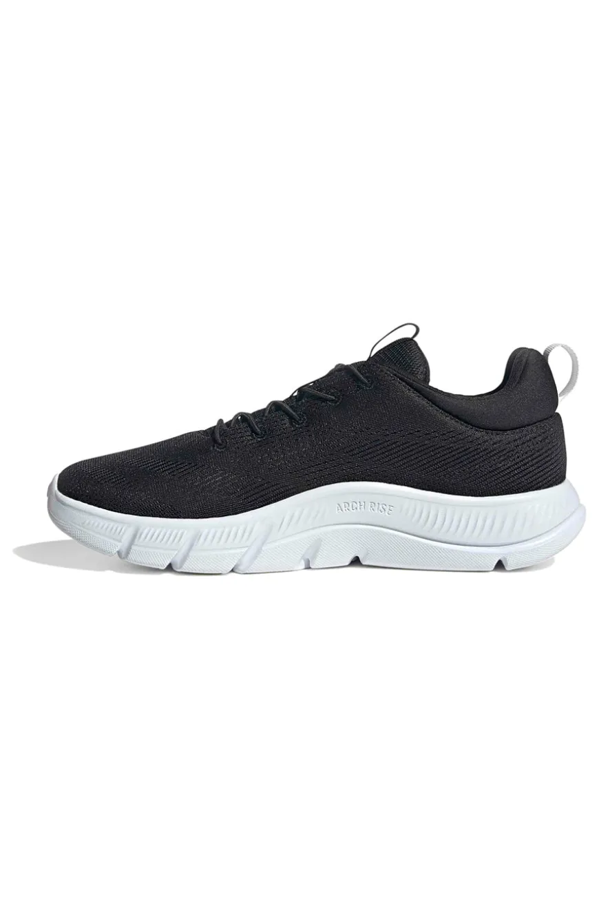 Leichte schwarze Mesh-Sneakers mit elastischen Schnürsenkeln Adidas Cloudfoam Flex
