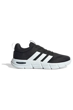 Leichte schwarze Mesh-Sneakers mit elastischen Schnürsenkeln Adidas Cloudfoam Flex