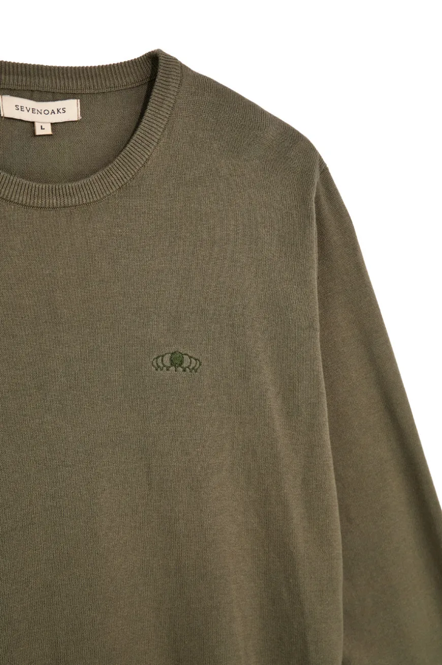 Maglia verde a maniche lunghe girocollo Sevenoaks Nby01