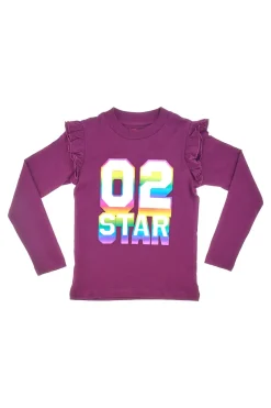 Maglia Viola Girocollo con Stampa Olografica PITT KIDS 6035
