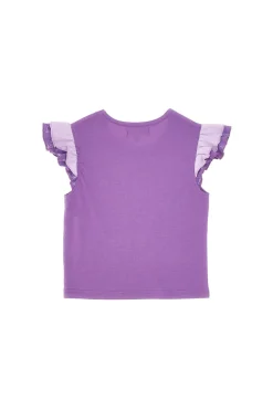 Maglietta Girocollo con Maniche s Sbuffo Viola PITT KIDS PT-K-T-7026