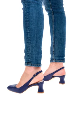 Marineblaue Slingback-Pumps mit niedrigem Absatz PITTARELLO GLAM 3608
