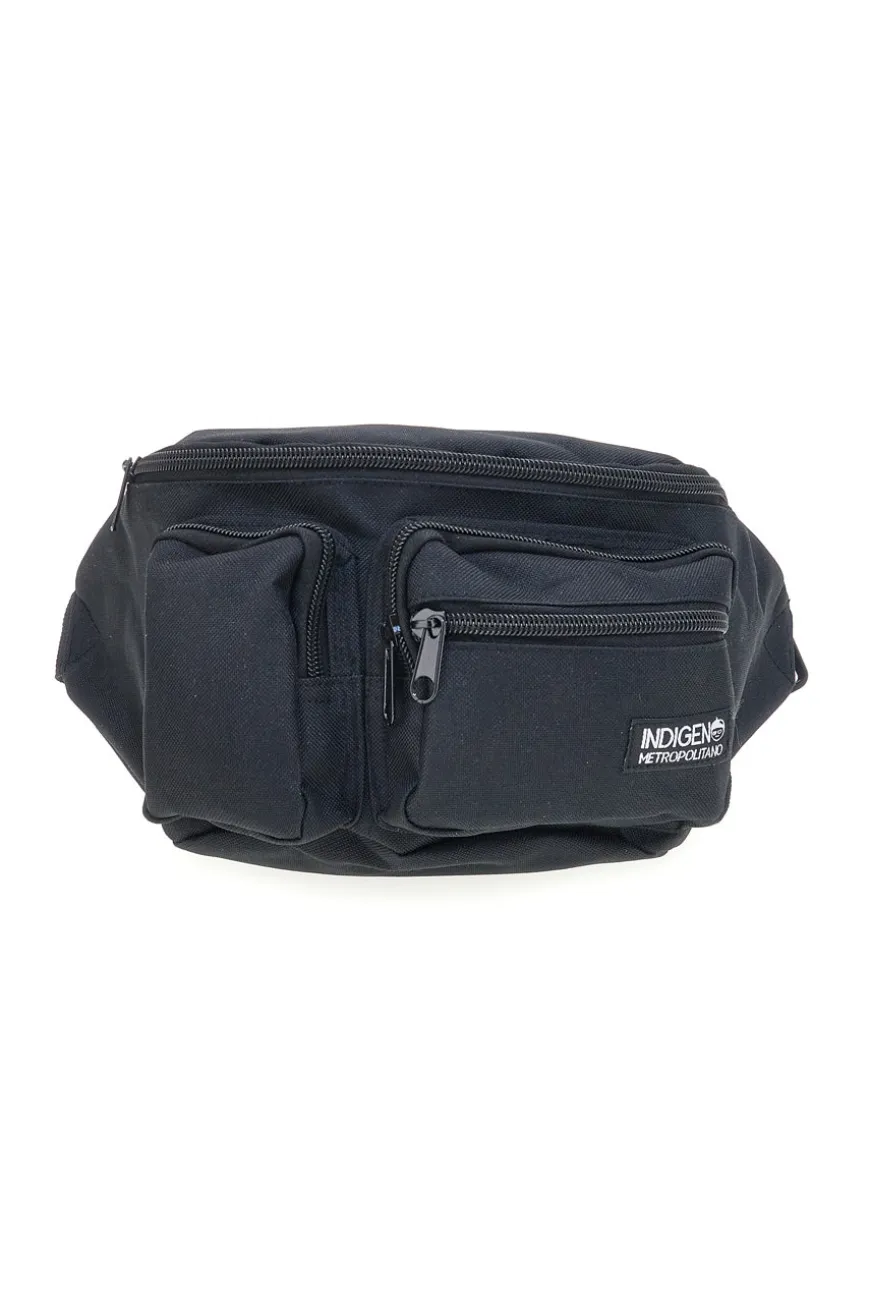 Marsupio nero con tasche zip Indigeno metropolitano IM-21050-A