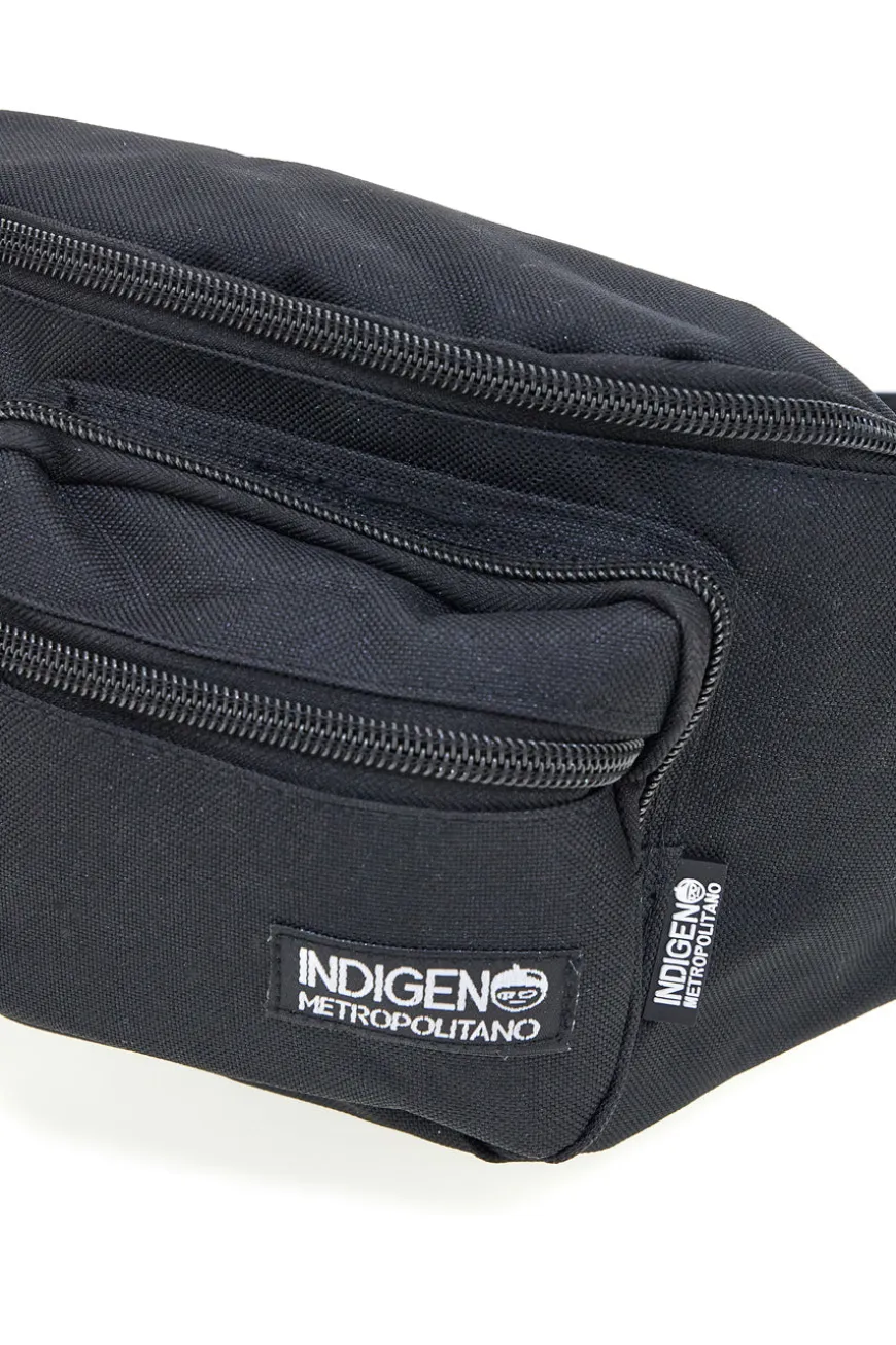 Marsupio nero con tasche zip Indigeno metropolitano IM-21050-A
