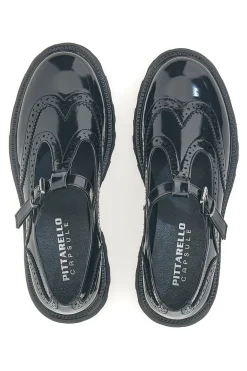 Mary Jane nere in vernice con fondo carrarmato Pittarello Capsule BT251123006