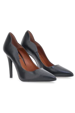 Mattschwarze Pumps, Absatz 11 cm, hergestellt in Italien, Pittarello Love 3478