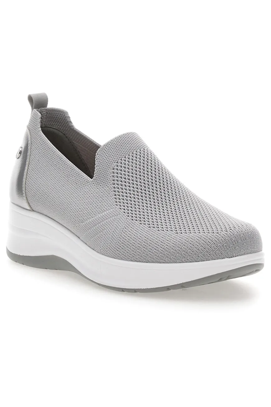 Mocassini Argento con Tomaia in Mesh e Platform INBLU 41 IC