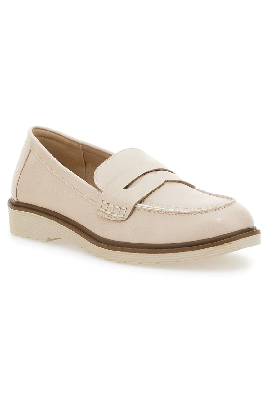 Mocassini Beige Con Bocca di Leone LE HAVRE PARIS H526826