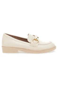 Mocassini Beige con Morsetto Oro Talemi 2401