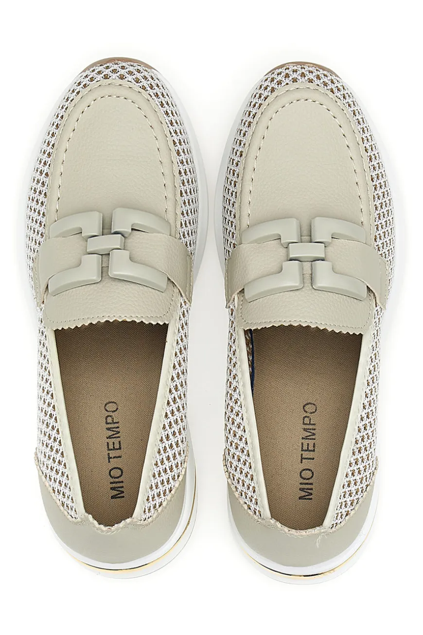 Mocassini Beige con Tomaia Traforata MIO TEMPO H82232LF14