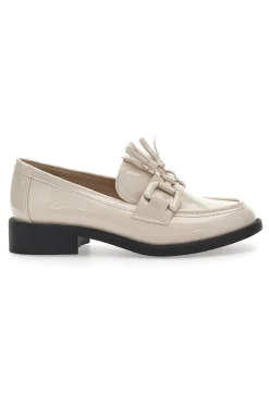 Mocassini beige effetto lucido con nappine MARIELLA BURANI 50884681