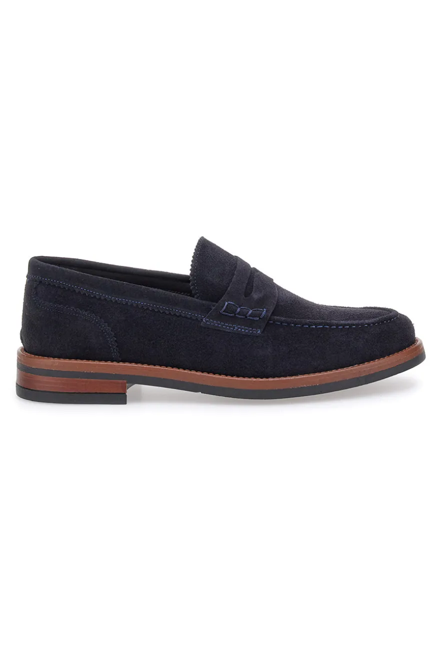 Mocassini blu con bocca di leone PITTARELLO CLASS 014
