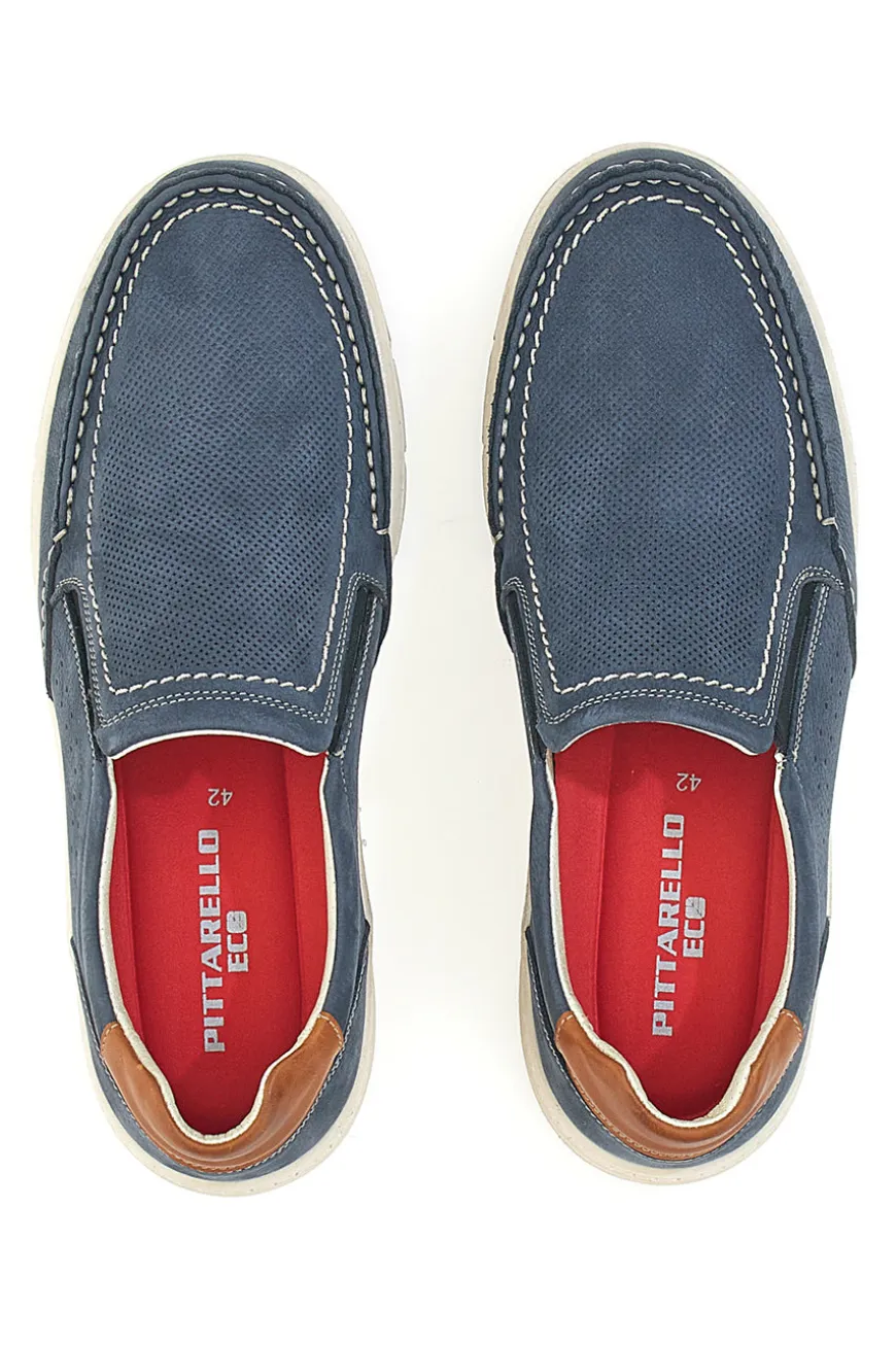 Mocassini Blu Con Soletta Morbida e Tomaia in Pelle Pittarello Eco 9718