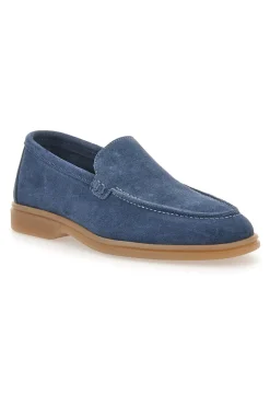 Mocassini Blu con Tomaia in Suede Vera Pelle PTR 2070