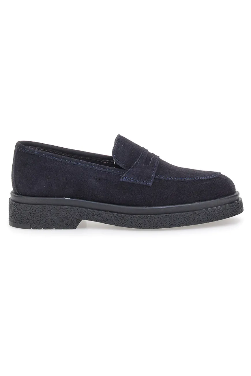 Mocassini Blu Vera Pelle Made In Italy PITTARELLO Class 2004