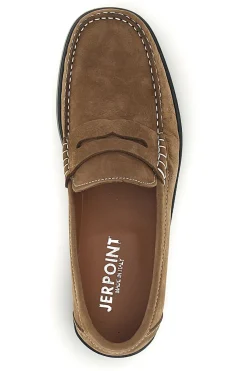 Mocassini marrone in vera pelle cuciture a vista made in Italy Pittarello 195